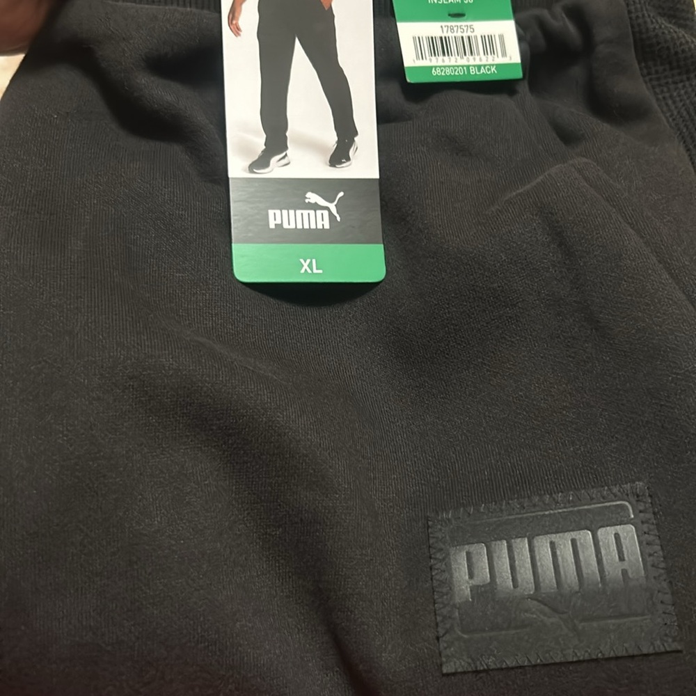 Puma Men’s Fleece Joggers 66% Cotton Black Size XL, XXL NWT - Picture 2 of 7